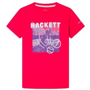 Hackett London Hackett Tennis Tee T-shirt voor jongens, roze (Fuchsia), 15 jaar, Roze (Fuchsia), 15 jaar