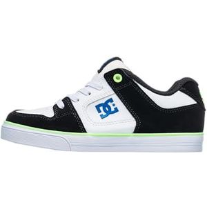 DC Shoes Pure Elastic sneakers voor jongens, Wit Groen Zwart, 32.5 EU