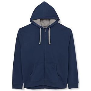 HRM Heren Jas met Capuchon, Blauw, Maat 6XL I Premium Hoodie voor Mannen met Contrasterende Voering I Basic Hoodie met Rits I Herenhoodie met Rits I Hoge Kwaliteit & Duurzame Herenkleding