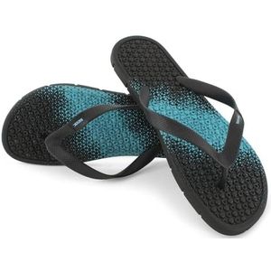 SEAC Samoa Teenslippers van rubber met voetmassage voor zee, zwembad, strand en boot, uniseks, volwassenen, Zwart Tiffany, 44/45 EU