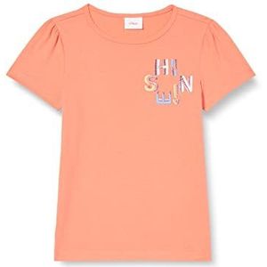 s.Oliver Junior Girl's T-shirt, korte mouwen, oranje, 116/122, oranje, 116/122 cm