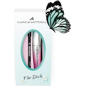 Manhattan Manhattan Wonder'Extension Mascara, Fb 001 Black, 11 ml, gratis Eyemazing Khol Kajal Eyeliner 1010N zwart, 1,3 g