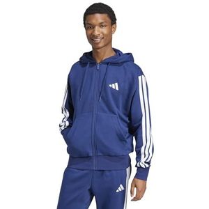 Adidas - Essentials Fleece 3-stripes Hoodie - Grijs - Katoenmix