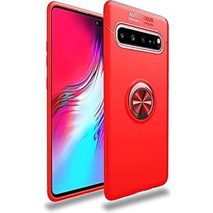 lopolike Hoes voor Galaxy XCover 5, zachte krasbestendige schokbestendige TPU-beschermhoes met metalen ringstandaard [ondersteunt magnetische autohouder] voor Galaxy XCover 5, rood