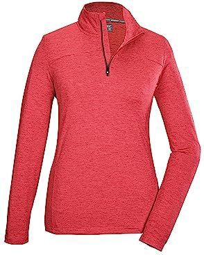killtec dames Functioneel overhemd/shirt met lange mouwen, opstaande kraag en ritssluiting KSW 97 WMN LS SHRT, neon-coral, 46, 40876-000