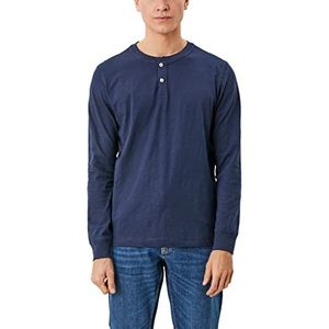 s.Oliver T-shirt met lange mouwen, regular fit voor heren, Middernacht Blauw, S