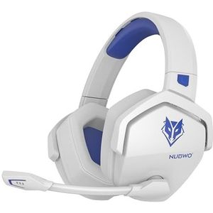 NUBWO G06 Dual Wireless Gaming Headset met Microfoon voor PS5, PS4, PC, Mobile, NS: 2.4GHz Wireless Bluetooth - 100 uur - 50mm Driver - Wit/Blauw