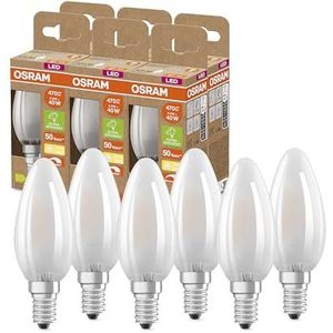 OSRAM SUPERSTAR+ kerte mat 40 LED-pære, E14, mini klassisk pæreform, 2,9W, 470lm, 2700K, varmt hvidt lys, dæmpbar, LED filamentament teknologi, meget lavt energiforbrug, energieffektivitet klasse B