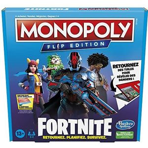 Monopoly Flip Edition: Fortnite-bordspel, Monopoly-spel geïnspireerd op de videogame Fortnite, bordspellen voor tieners en volwassenen (Franse versie)