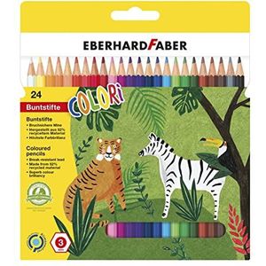 Eberhard Faber 514824 - Colori kleurpotloden, zeshoekige vorm, in 24 kleuren, in kartonnen etui, om te schilderen, illustreren en tekenen