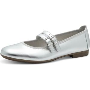 Jana Damesballerina's met riempje, veganistisch, zilver, 36 EU