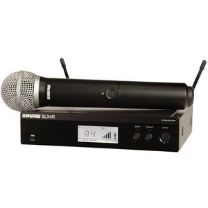 Shure BLX24R/PG58 UHF Draadloos microfoonsysteem voor kerk, karaoke, zang - 14 uur batterijduur, 100 m bereik, PG58 handheld zangmicrofoon, single-kanaals rack-mount-ontvanger, K3E band