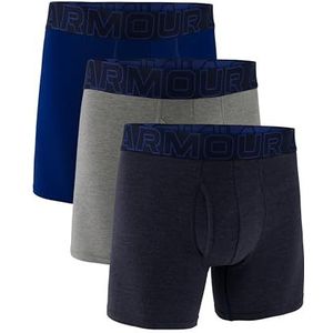 Under Armour Heren 3-Pack Performance Cotton Boxer Brief, 15 cm binnenbeenlengte, de hele dag comfort en ultrazacht, Midnight Navy - Core, M