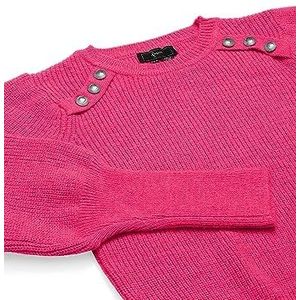 faina Dames trendy trui met schouderknopen acryl PINK maat XS/S, roze, XS