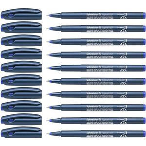 Schneider 8573 Topball 857 rollerball (stabiele metalen punt, 0,6 mm) verpakking van 10 stuks blauw