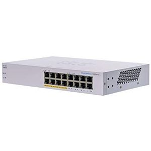 Cisco - CBS110 - Netwerkschakelaar - 16 Poorten - PoE - 64 Watt - 1 Gigabit