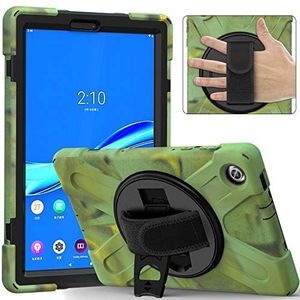 Bspring Schokbestendig hoesje voor Lenovo Tab M10 HD 10,1 inch (2020 2e generatie), 360 draaibare handriem standaard hoesje voor Lenovo Tab M10 HD (2 Gen) TB-X306X/TB-X306F Android-tablet, camouflage