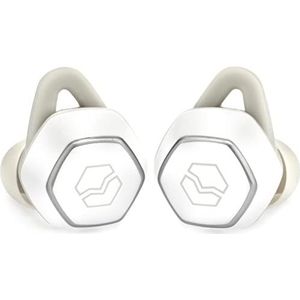 V-MODA Hexamove Pro draadloze oordopjes, Bedien je audio, beantwoord oproepen en krijg toegang tot spraakassistenten (wit)