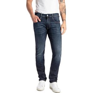 Replay Anbass Slim Fit Bio Herenjeans, donkerblauw 007-1, 28W / 34L
