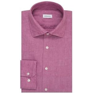 Seidensticker Zakelijk overhemd voor heren, regular fit, zacht, kentkraag, lange mouwen, 100% linnen, roze, 42