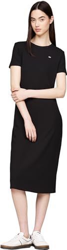 Tommy Jeans - Jurk - Zwart - 3/4 Lengte - Slanke Pasvorm