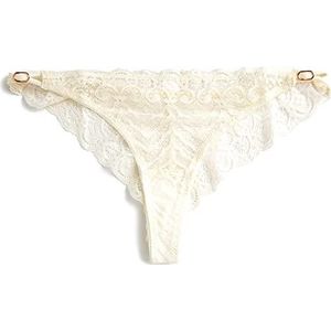 Koton Braziliaanse slip ondergoed voor dames, Ecru (007), L