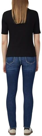 s.Oliver - Shirt - Zwart - Slanke Pasvorm - Kwartmouw