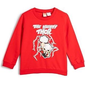 Koton Babyboys Thor Licensed Long Sleeve Crew Neck Cotton Soft Interieur Sweatshirt, rood (411), 18-24 Monate
