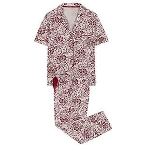 women'secret Pyjama-set voor dames, Granaatrood bedrukt, S