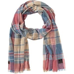 camel active Basic Check Shawl, zomerstof, Faded Red, eenheidsmaat, Rood (Faded Red), One size