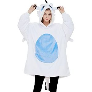 dressfan Unisex witte draak hoodie sweatshirt oversized microvezel & sherpa warm gezellig met gigantische zak, één maat past iedereen