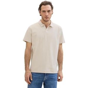 TOM TAILOR Basic poloshirt voor heren met structuur, 10336 - Light Cashew Beige, M