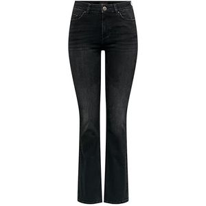 Bestseller A/S Dames ONLBLUSH MID Flared DNM TAI1099 NOOS Stretch Jeansbroek, Washed Black, L/30, Washed Black, (L) W x 30L