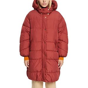 edc by Esprit Gewatteerde jas met afneembare capuchon, terracotta, XXL