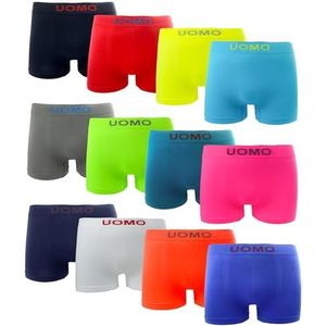 Channo Nylon Boxershorts voor Heren – Naadloos, Effen en Comfortabel, Veelkleurig, 12-pack, L