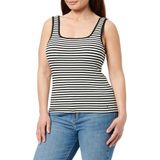 TOMMY HILFIGER - Top - Zwart/Wit - Slanke Pasvorm - Mouwloos - Gestreept