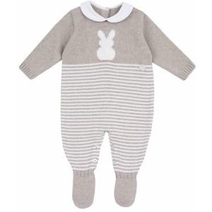 Chicco Rompertje met rugopening van katoen met lange mouwen, pyjama voor jongens en meisjes, Beige, 0 Maanden