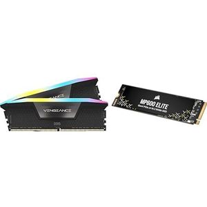 CORSAIR VENGEANCE RGB DDR5 RAM 32GB (2x16GB) 6000MHz CL36 + Corsair MP600 ELITE 2TB SSD
