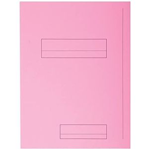 Exacompta - ref. 335003E - Set van 50 stevige bedrukte dossiermappen SUPER - 210 g/m² met 2 kleppen - pastelkleuren - in PEFC™ gecertificeerde mappen - Afmetingen: 24 x 32 cm Formaat A4 - roze kleur