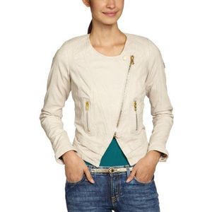 Calvin Klein Jeans CWM065QE21S Leren damesjas, beige (9000000000), 36