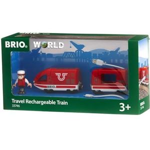 Brio houten Oplaadbare rode passagierstrein met USB kabel - 33746