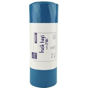IDEA HOME Afvalzakken 240 l, 10 Stuks, Sterk, Van Kunststof, Voor Keuken, Duurzaam, Recycling, Papieren, Blauw