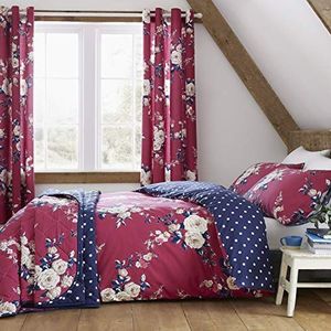 Catherine Lansfield Beddengoedset, katoen, plum, 250 x 200-50 x 80 cm