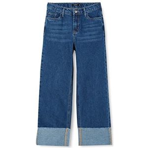 NAME IT Nlfizza DNM Hw Fold Up Straight Pant jeansbroek voor meisjes, donkerblauw (dark blue denim), 170 cm