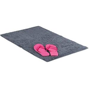 relaxdays badmat, verschillende maten, ook voor vloerverwarming, wasbaar, grijs 50x80cm