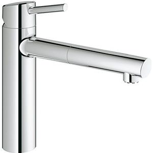 GROHE 31128001 Concetto keukenkraan (medium hoge uitloop, 140 graden draaibereik en sterrenlicht) Uittrekbare Mousseur-uitloop - lage druk Low pressure Chroom