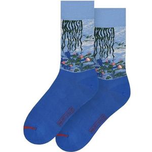 MuseARTa Sokken van katoen met het schilderij Water Lilies II van de kunstenaar Claude Monet in maat 46-49, CM-WL-12-46-49, blauw, 46/49 EU