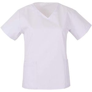MISEMIYA Medical Uniform Scrub Top Unisex tuniek voor borstvoeding, blanco, XS
