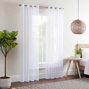 ECLIPSE Kiara Moderne Sheer Voile Grommet Raamgordijnen voor Slaapkamer (2 Panels), 54"" x 63"", Wit