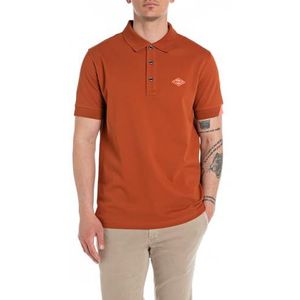 Replay Poloshirt voor heren, korte mouwen, regular fit, 744 Cinnamon Brown, L